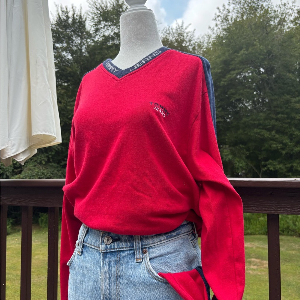 Tommy Hilfiger Red VINTAGE V-Neck Top